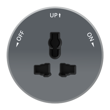 MULTITRACK Розетка универсальная круглая 13 А/250 В ГРАФИТ