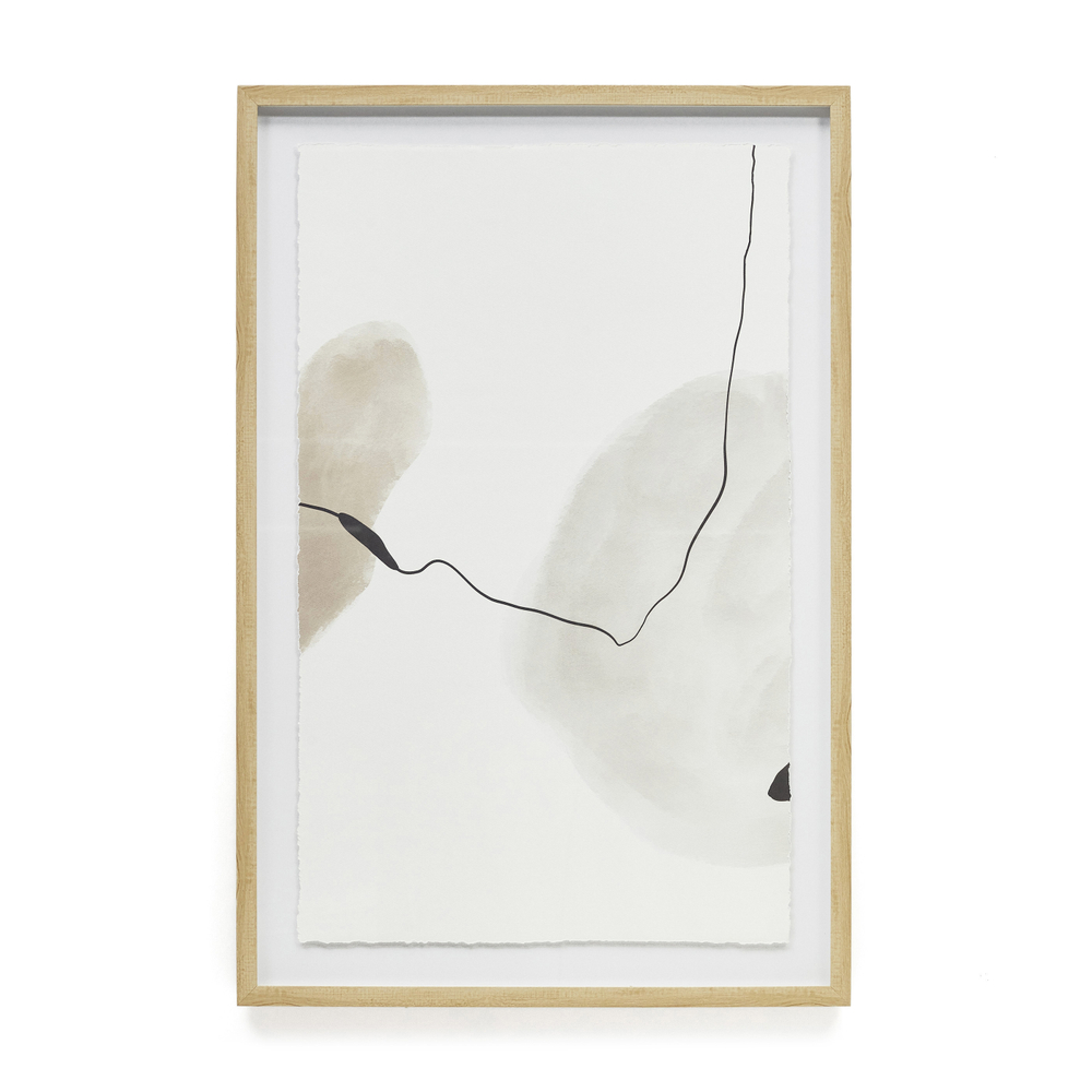 Torroella Абстрактная картина в белом, коричневом и сером цвете 60 x 90 см