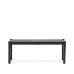 Скамья Calixta из кожи и красного дерева с черной отделкой 120 см