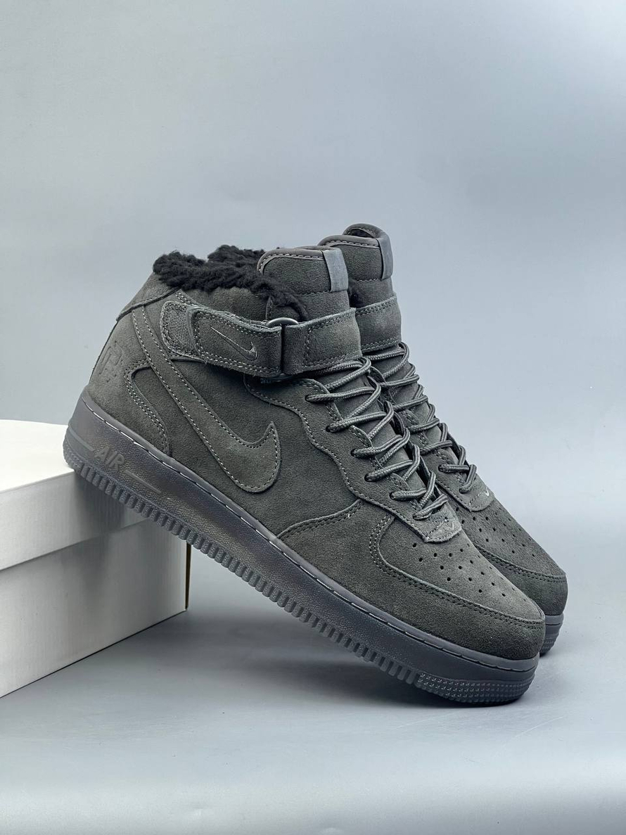 Кроссовки Nike AirForce 1 на меху #359 (сер.)