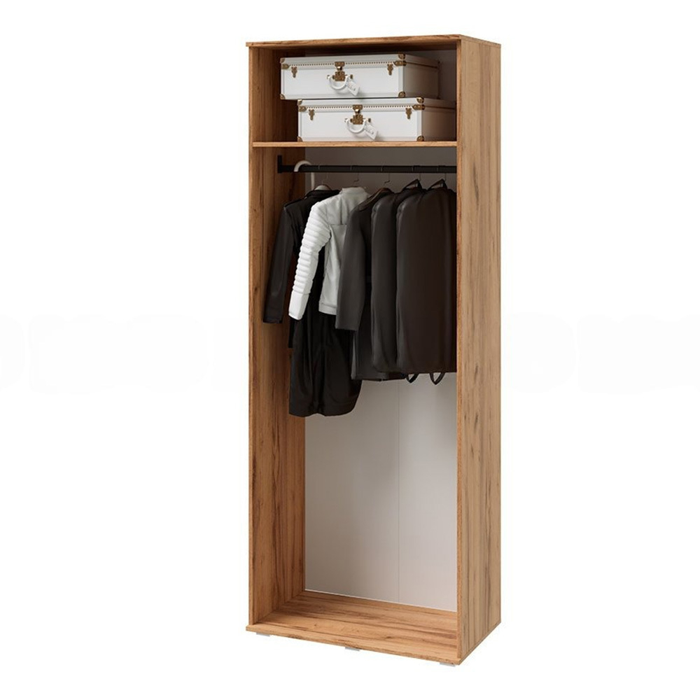 Шкаф двухстворчатый Виста, Белый глянец холодный, Дуб крафт