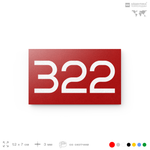 Номер на дверь 322, табличка на дверь для офиса, квартиры, кабинета, аудитории, склада, красная 120х70 мм, Айдентика Технолоджи