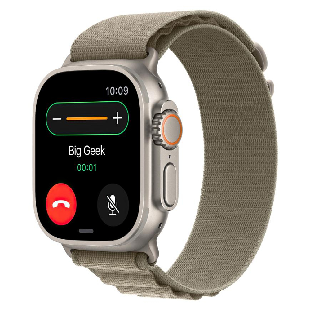 Браслет Apple Alpine Loop, оливковый со светлой пряжкой, для Apple Watch 44, 45, 46 мм и Ultra 2–3 (дизайн 2023) Браслет «Гора» из переработанного полиэстера с G-образной застёжкой из титана