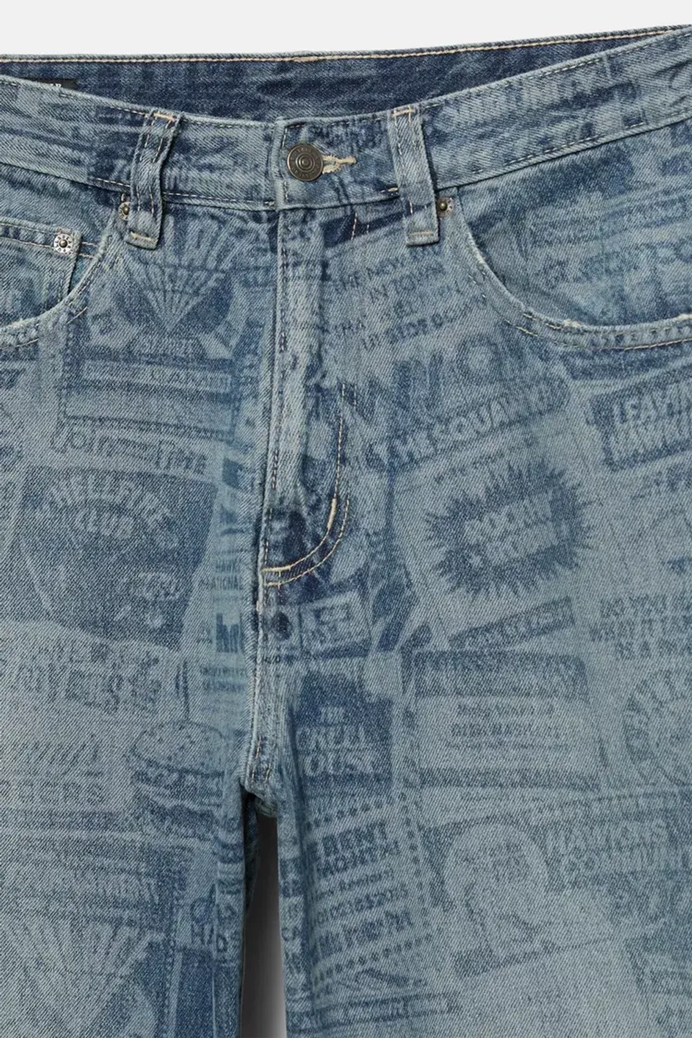 PULL&BEAR Джинсы широкого кроя "Stranger Things", синий