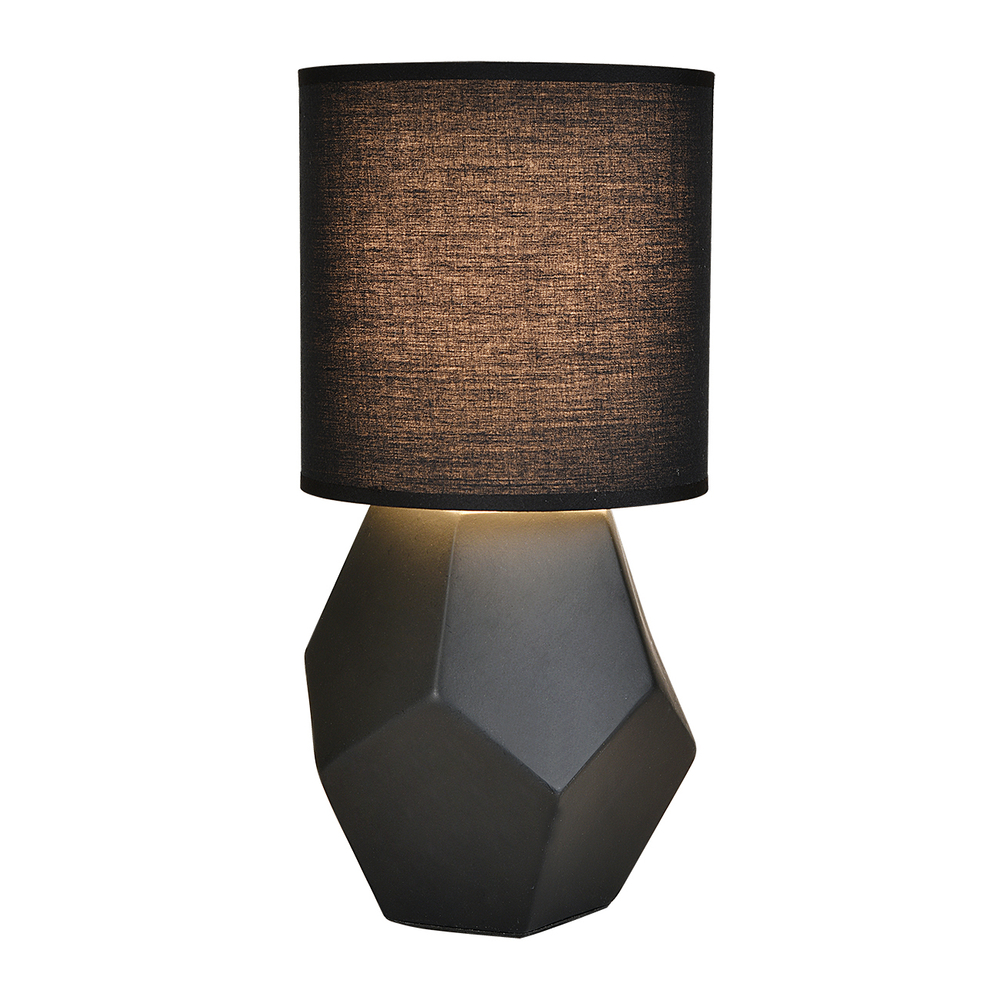 Настольный светильник 1x40Вт E14, керамика/ткань, чёрный