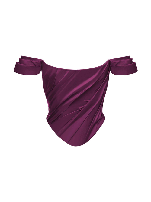 Драпированный топ из тафты со спущенными рукавами