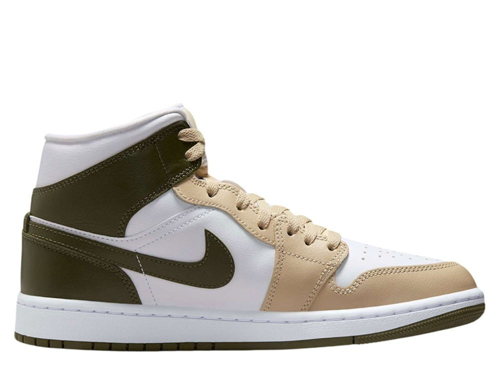 Баскетбольные кроссовки  Air Jordan 1 Mid Bezowo-Zielone