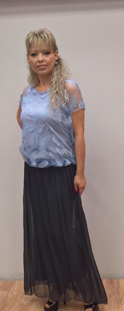 Итальянская шелковая юбка на широком поясе