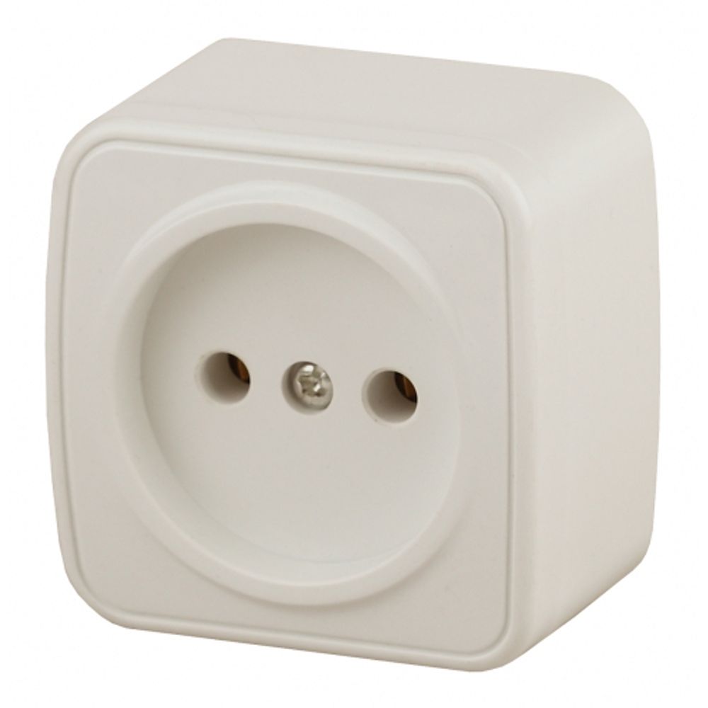 3-201-02 Intro Розетка 2P, 16А-250В, IP20, ОУ, Polo, сл.кость