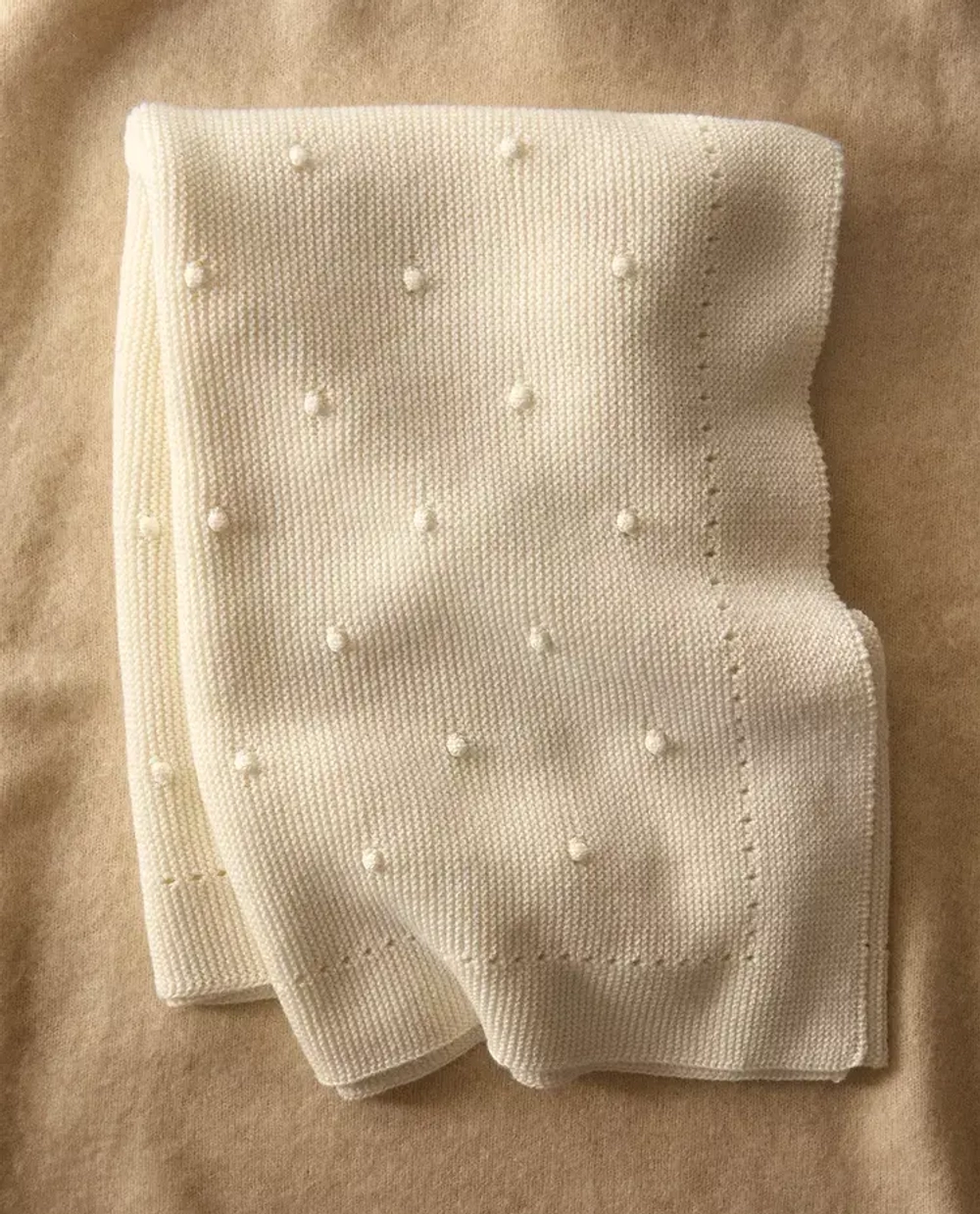 ZARA HOME ДЕТСКИЙ ПЛЕД С УЗОРОМ, ЭКРЮ