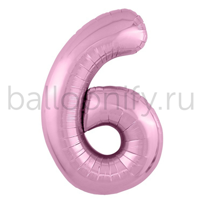 Шар ЦИФРА 6 Металлик Flamingo 40" 102 см