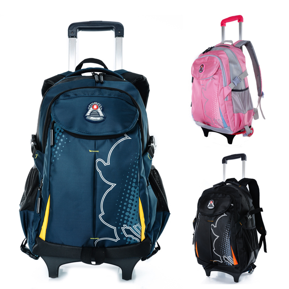 Рюкзак съемный на колесиках с клапаном и эмблемой