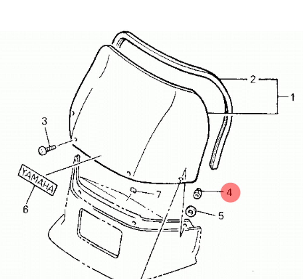 Гайка крепления ветрового стекла Yamaha VK540 901760505900