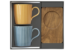 Набор кружек 2шт 380мл Easy Life Время отдыха синяя и жёлтая