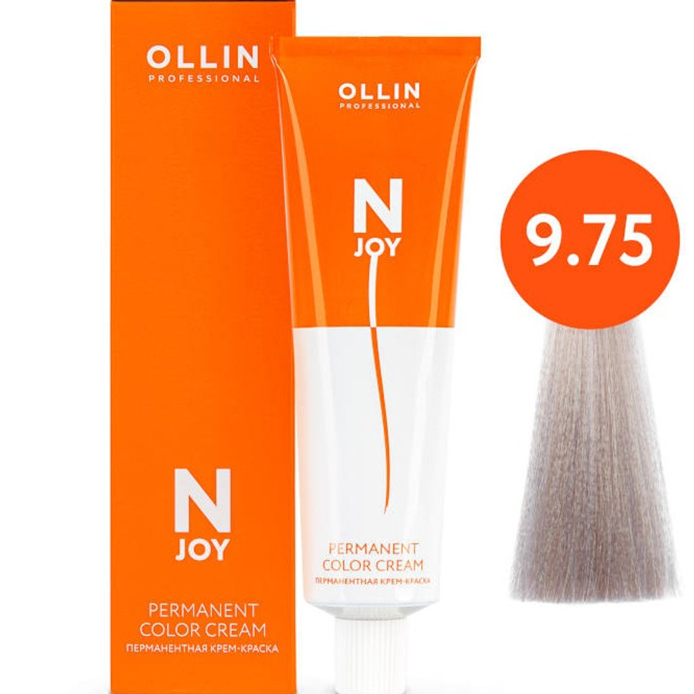 OLLIN PROFESSIONAL N-JOY - перманентная крем-краска для волос, 9/75 блондин коричнево-махагоновый, 100 мл