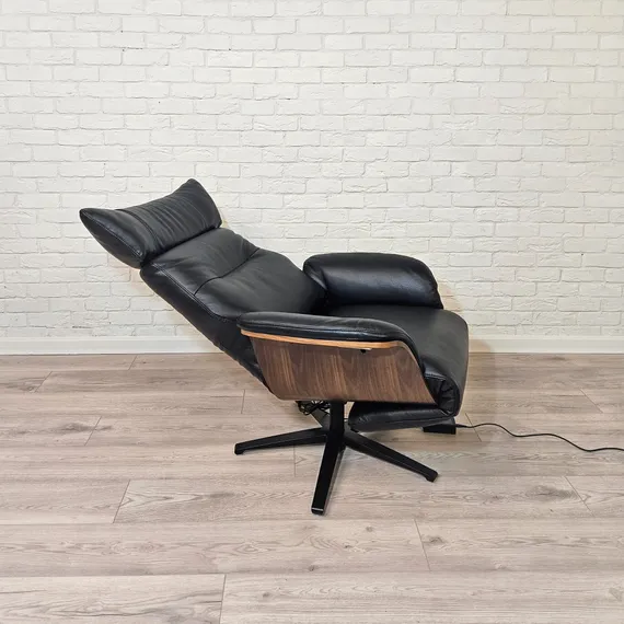 Кресло с электро-реклайнером STG-4432, черная кожа