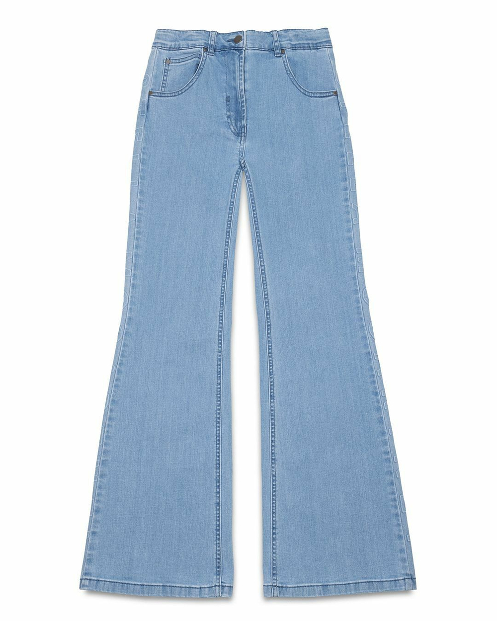 Брюки джинсовые STELLA McCARTNEY Голубой/Лампас с тисненым логотипом Девочка
