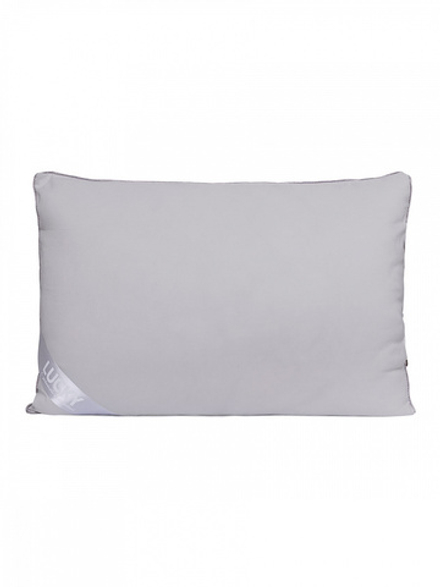 Подушка LUCKY 48x70 искусственный "Лебяжий пух", 100%пэ серый с серым кантом