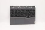 Верхняя панель с клавиатурой (топкейс) для ноутбука Lenovo Legion 5 Pro-16ITH6H с подсветкой, серая , раскладка - русская (5CB1D05408)