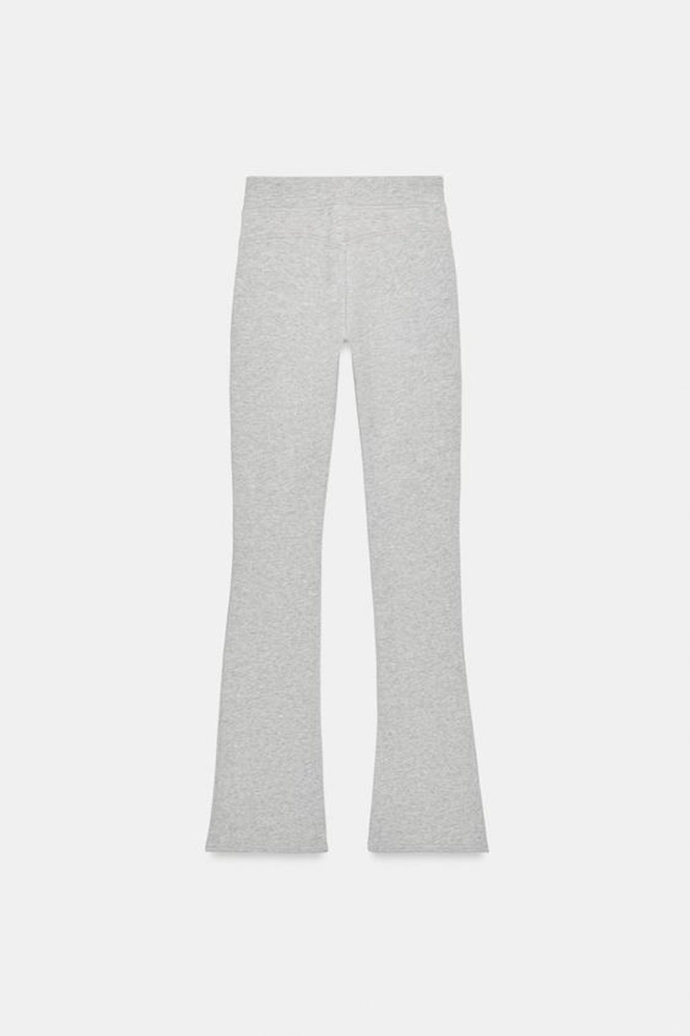 ZARA РАСКЛЕШЕННЫЕ БРЮКИ С ЭФФЕКТОМ ПОТЕРТОСТИ, СЕРЫЙ МЕЛАНЖ