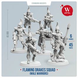 Комплект миниатюр Flaming Drakes Squad (male warriors) с Лидером