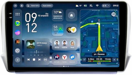 Магнитола для Peugeot 208 A9 2012-2019, 2008 A94 2013-2019 - Teyes CC4-PRO монитор 10.36" 2K QLED на Android 13, Snapdragon 778G, AI, CarPlay, DSP, 4G SIM-слот