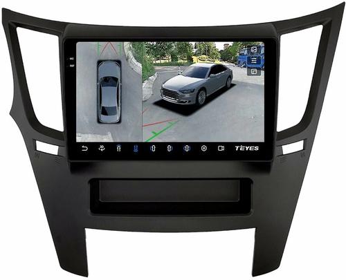 Магнитола для Subaru Legacy 5, Outback 4 2009-2014 (левый руль, рамка черная) - Teyes CC3-2K-360 монитор 9.5" 2K QLED на Android 10, Быстрая, CarPlay, 4G SIM-слот, 4 камеры в комплекте