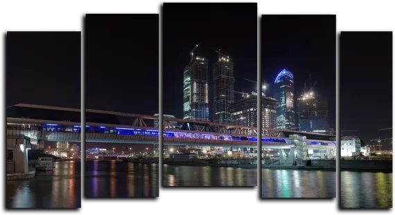 Модульная картина "Ночная Москва"