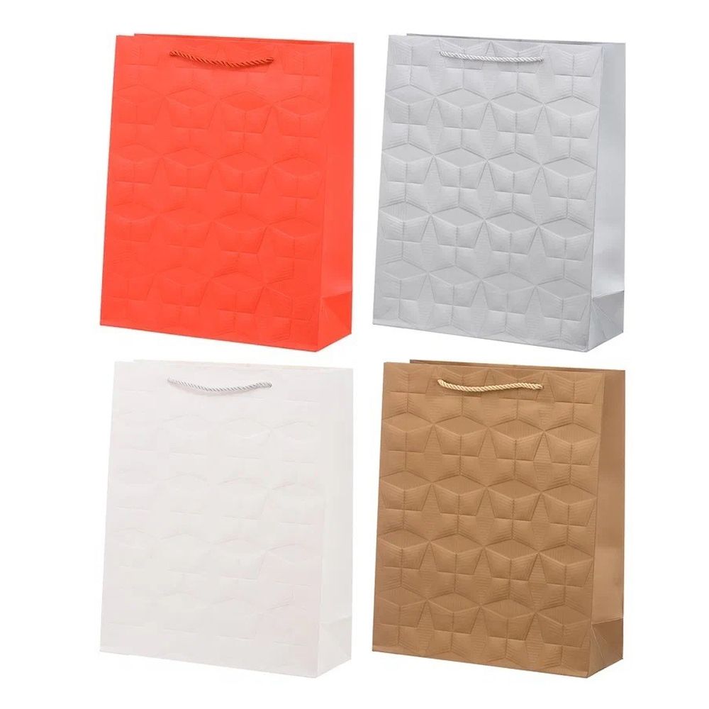 Подарочный пакет Basir, серия &quot;Выбитый узор&quot;, 19,5*8*23,5 см, ассорти
