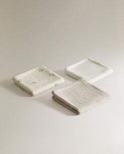 Zara Home Полотенце для лица и рук из хлопка, кремовый, 30x30 см