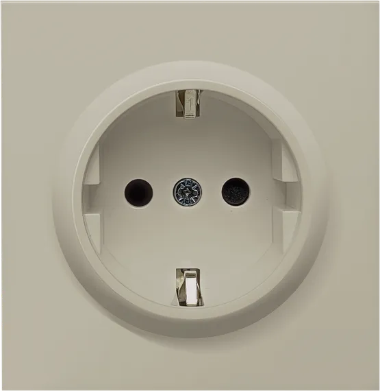 Donel R98 матовый кашемир накладка для розетки Schuko с заземлением, со шторками 16A 250 В~, серия D