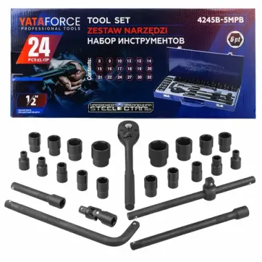 Набор инструментов 24пр. 1/2''(6гр.)(8-32мм) YATAFORCE YF-4245B-5MPB