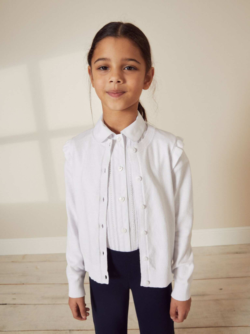 Кардиган школьный для девочки Next C75-780, Белый