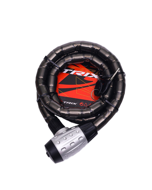 Замок велосипедный TRIX, с ключами, черный