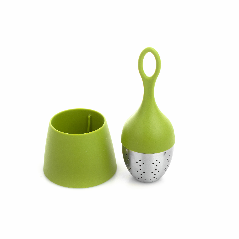 Ситечко для заваривания чая на подставке 13х4см AdHoc Floatea зеленое