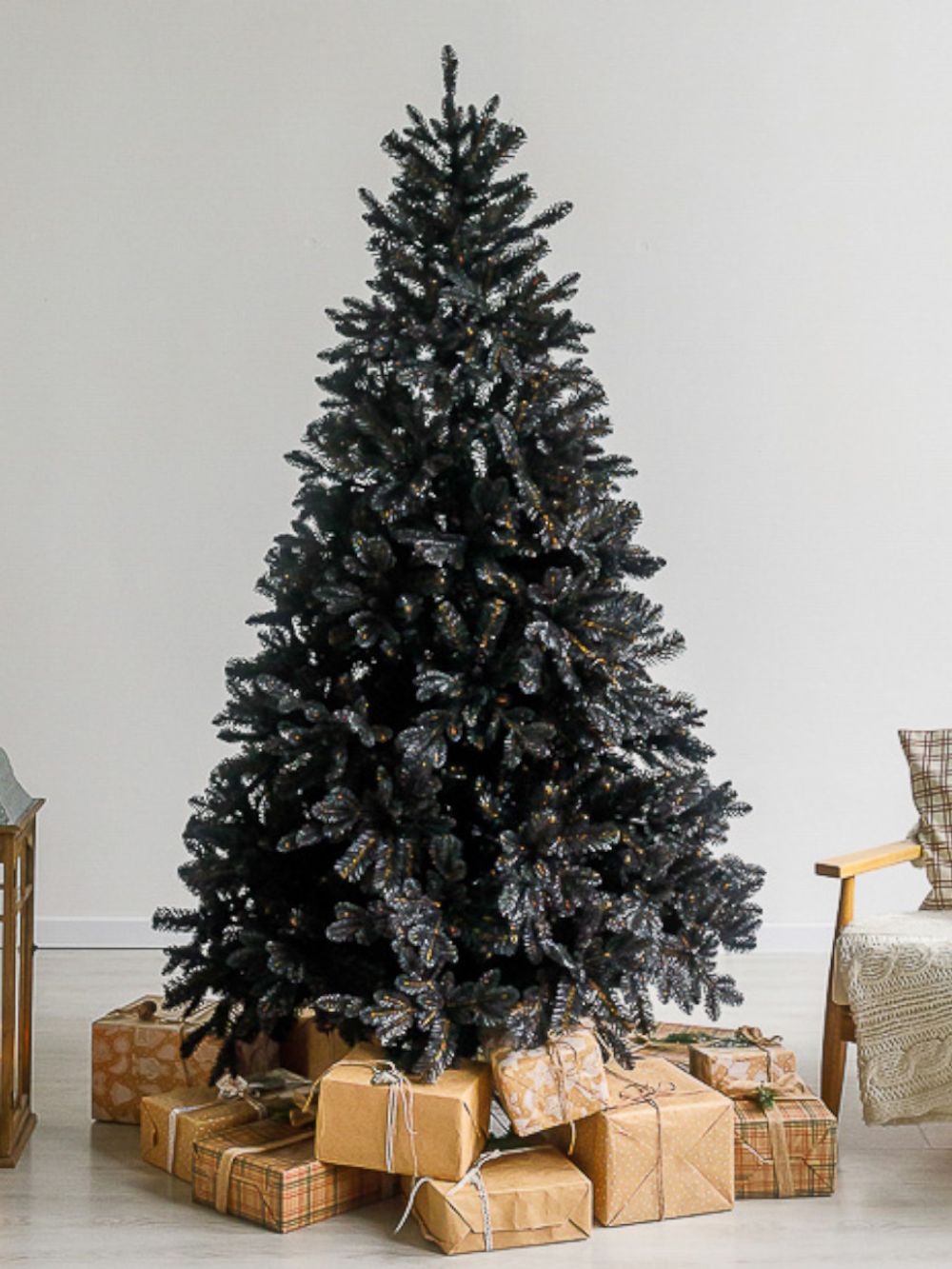 елка черная  искусственная "Одри" премиум (литая+пвх)