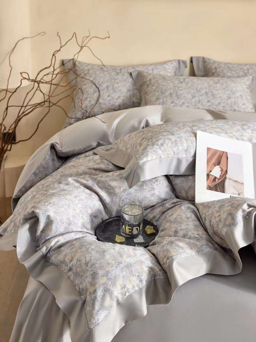 Постельное белье с добавлением кашемира c одеялом Marble Beige