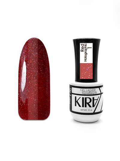 КИРА Гель-лак   Red Holographic  №001 10 мл.