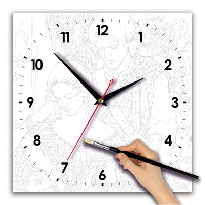 Часы раскраска "Портрет акварелью" Декор для дома, подарок