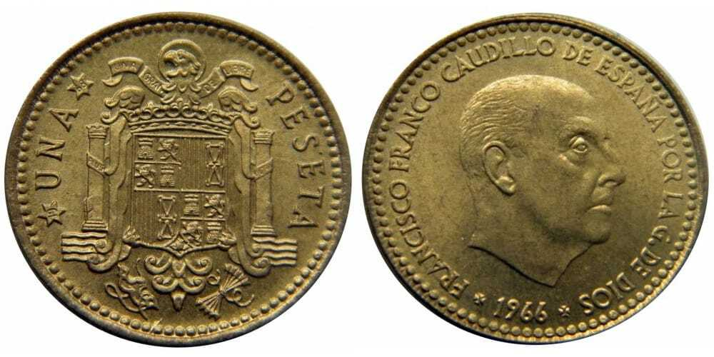 Испания 1 песета, 1966 Франсиско Франко XF