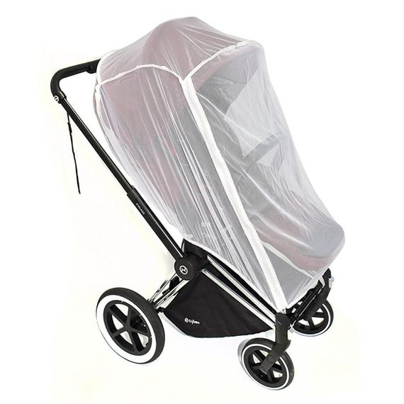 Универсальная белая москитная сетка на всю коляску