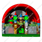 Коммерческий надувной батут "Зверята с крышей 2" 11*7*6 м