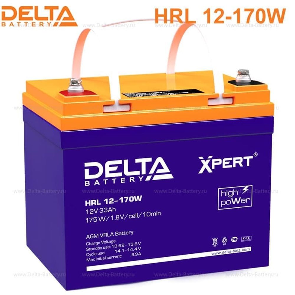 Аккумуляторная батарея Delta HRL 12-170W Xpert (12V / 33Ah)