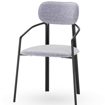 Стул ror, round, рогожка, черный/серый