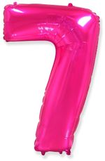Шар (40"/102 см) Цифра, 7, Фуше, в упаковке