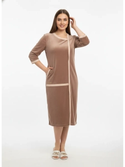 Велюровый халат на молнии