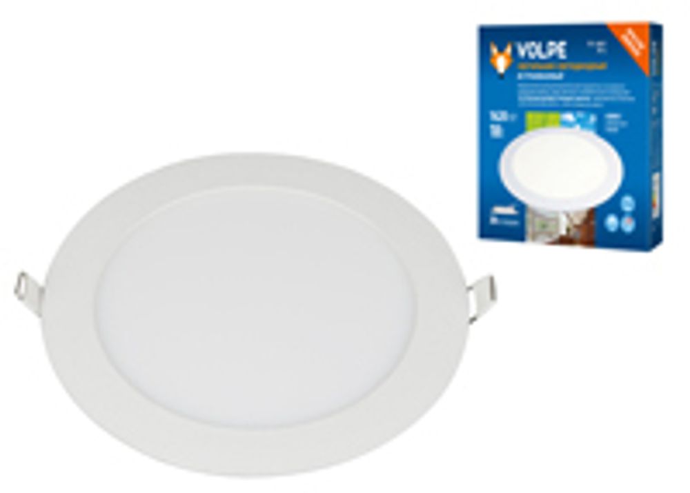 ULM-Q236 18W/6500K WHITE Светильник светодиодный встраиваемый. Дневной свет (6500К). Корпус белый. ТМ Volpe.