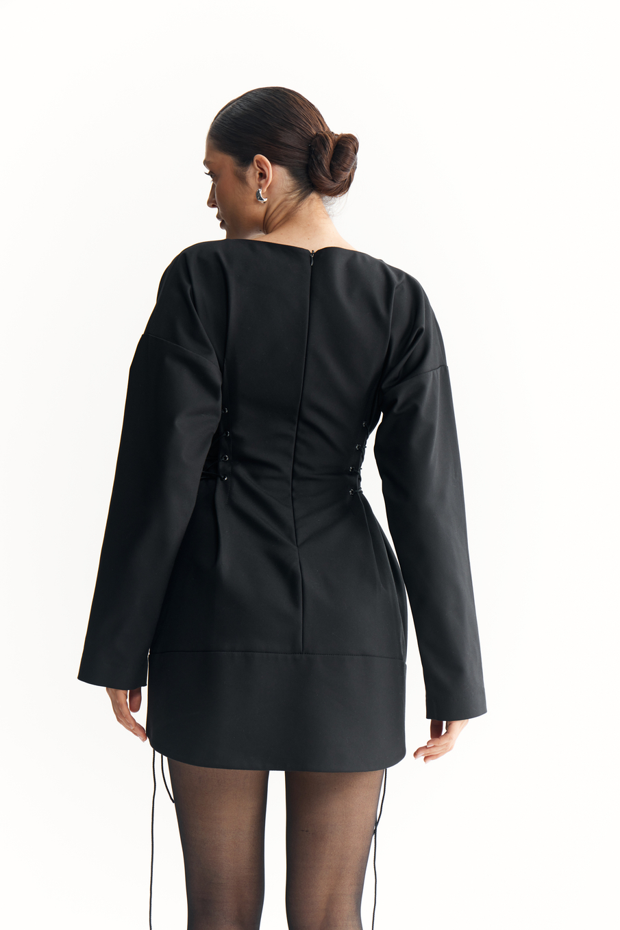 Платье мини со шнуровкой