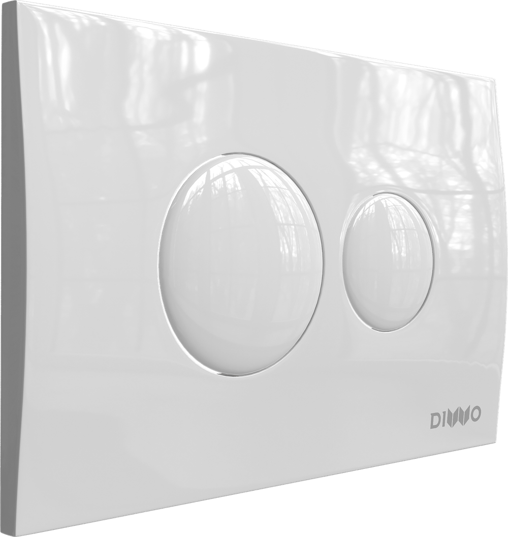 Кнопка смыва для унитаза DIWO 7310 пластик, цвет глянцевый белый