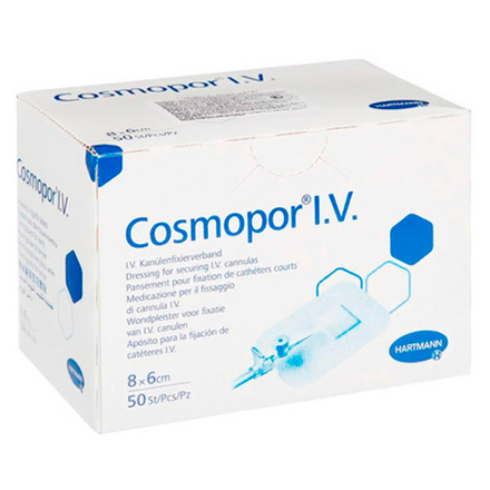 Повязка для фиксации катетера Cosmopor I.V. 8х6 см 50 шт